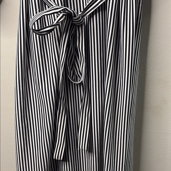 Striped Black and White Shirt Dress - Picture 5 of 6
